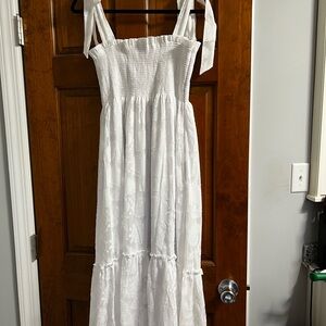 Lily Pulitzer Rivera White Smocked Midi Dress M medium